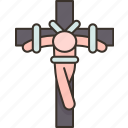 crucifixion, nailed, wooden, cross, death