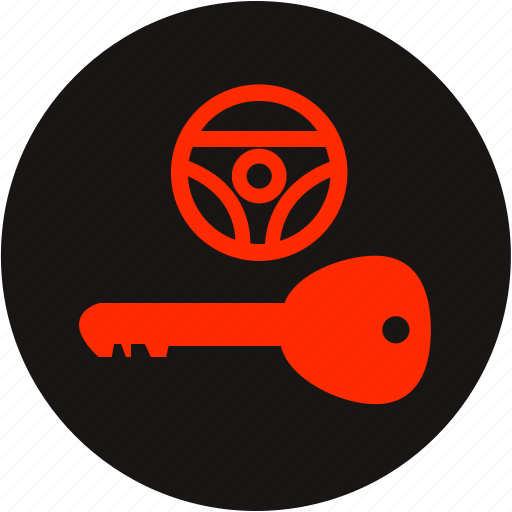 Key warning, light, lock key, steering, steering lock, steering lock warning, warning icon - Download on Iconfinder