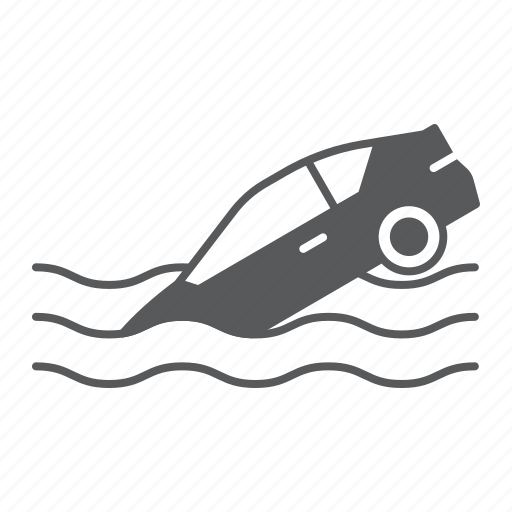 Car, sinking, insurance, accident, water, crash, vehicle icon - Download on Iconfinder