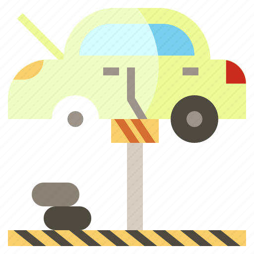 Automobile, car, garage, lifter, repair, reparing, transportation icon - Download on Iconfinder