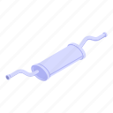 car, exhaust, pipe, isometric