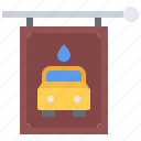 signboard, car, transport, water, cleaning, washing