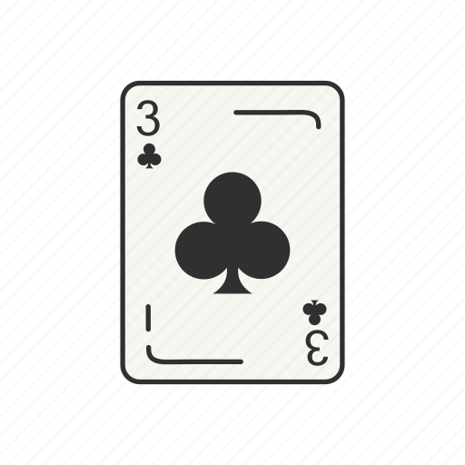Card, card deck, card games, clubs, games, three, three of clubs icon - Download on Iconfinder