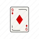 card, card deck, card games, diamonds, games, nine, nine of diamonds