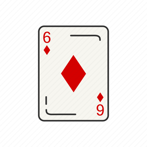 Card, card deck, card games, diamond, games, six, six of diamond icon - Download on Iconfinder