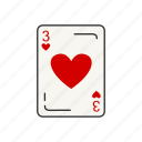card, card deck, card games, games, hearts, three, three of hearts