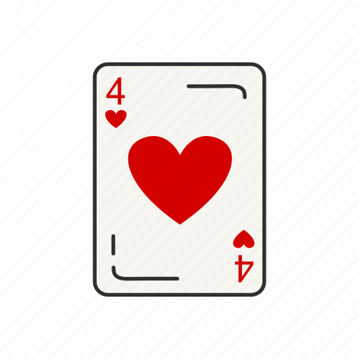 Card, card deck, card games, four, four of hearts, games, hearts icon - Download on Iconfinder