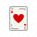 card, card deck, card games, games, heart, seven, seven of heart
