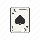 card deck, card games, games, spades, ten, ten of spades