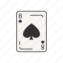 card, card deck, card games, eight, eight of spade, games, spades