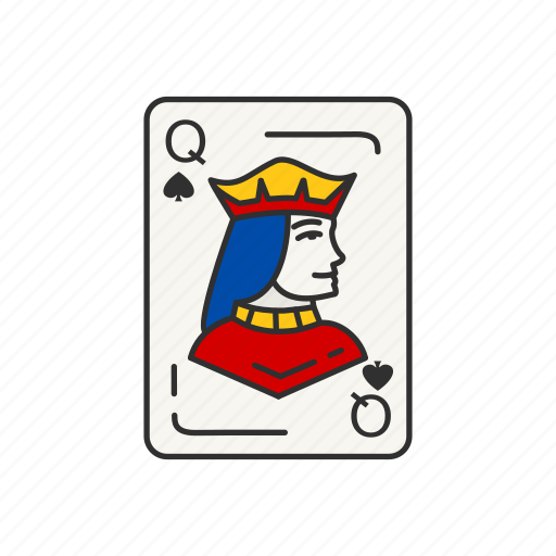 Card, card deck, card game, playing card, queen, queen of spades, spades icon - Download on Iconfinder