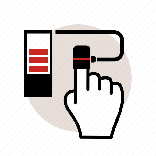 Blood, chemistry, experiment, hand, level, oxygen, test icon