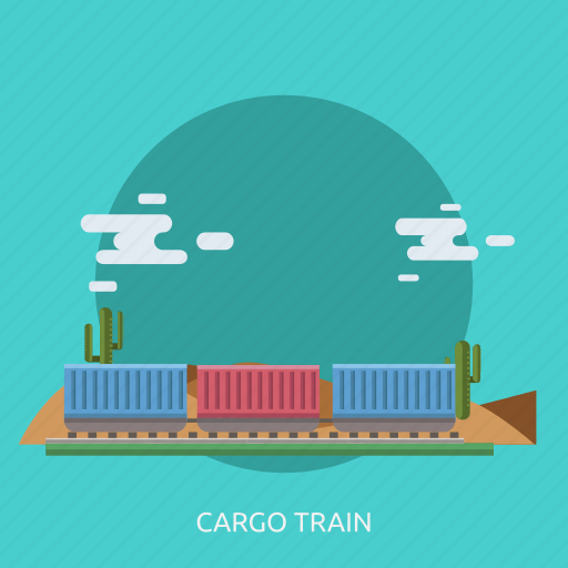 Cargo, container, delivery, desert, rail, train, transport icon - Download on Iconfinder