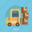 box, cargo, delivey, forklift, package, transport 