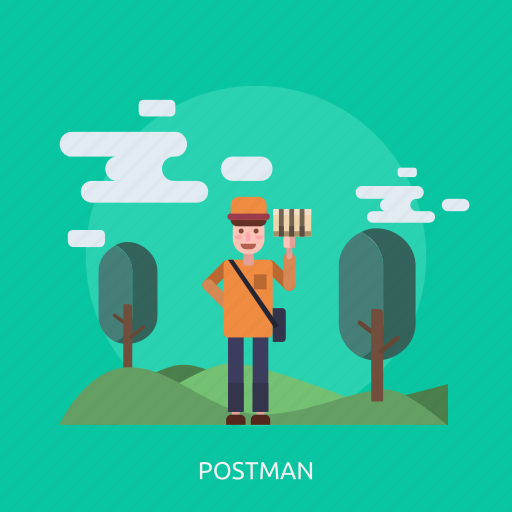 Hill, man, package, people, post, postman icon - Download on Iconfinder