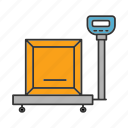 box, cargo, package, parcel, scales, weight, weighting