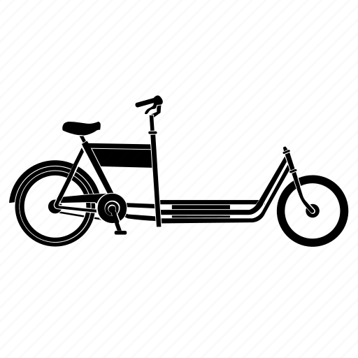 Bicycle, cargobike, lastenrad, longjohn, vintage icon - Download on Iconfinder