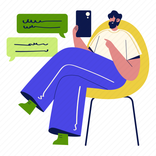 Chatting, chat, message, conversation, comment, mobile, network communication illustration - Download on Iconfinder