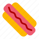 hotdog, sausage, mustard, bread, food