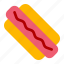 hotdog, sausage, mustard, bread, food 