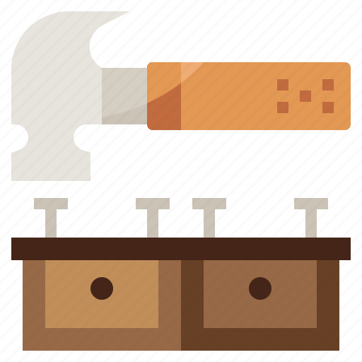 Construction, hammer, hammering, nail, tools, wood, work icon - Download on Iconfinder