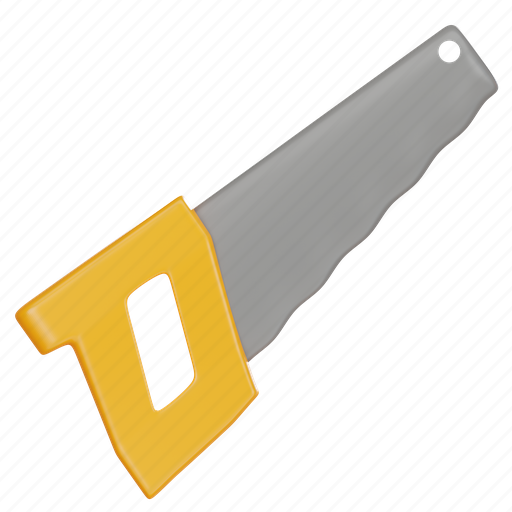 Handsaw, tool, maintenance, industry, construction, workshop, building 3D illustration - Download on Iconfinder