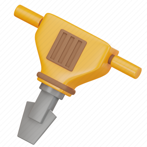 Jackhammer, tool, maintenance, industry, construction, workshop, woodwork 3D illustration - Download on Iconfinder