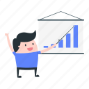 business, chart, man, report, presentation