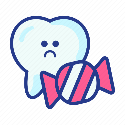 Candy, character, dental, dentist, molar, tooth, unhappy icon - Download on Iconfinder