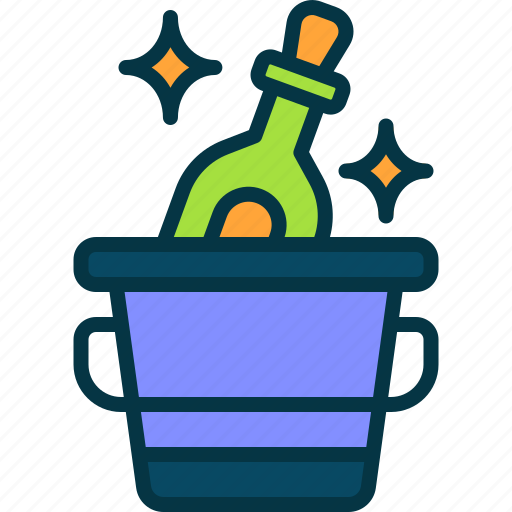 Champagne, wine, bottle, basket, ice icon - Download on Iconfinder