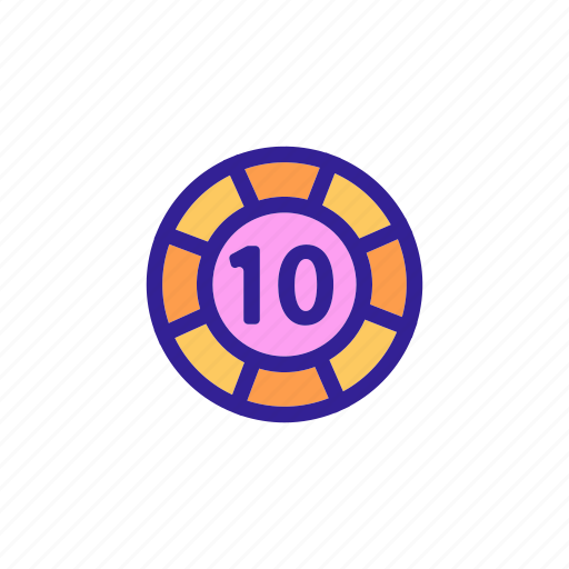 Casino, chip, contour, gambling, game, poker icon - Download on Iconfinder