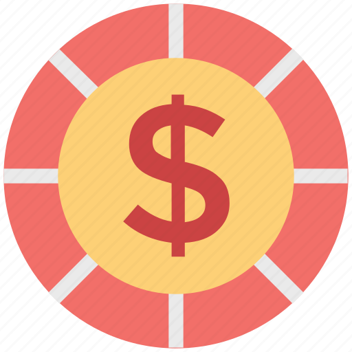 Casino chip, dollar symbol, gambling, game, money, poker, roulette icon - Download on Iconfinder
