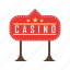 casino, gambling, game, light, red, royale, sign 