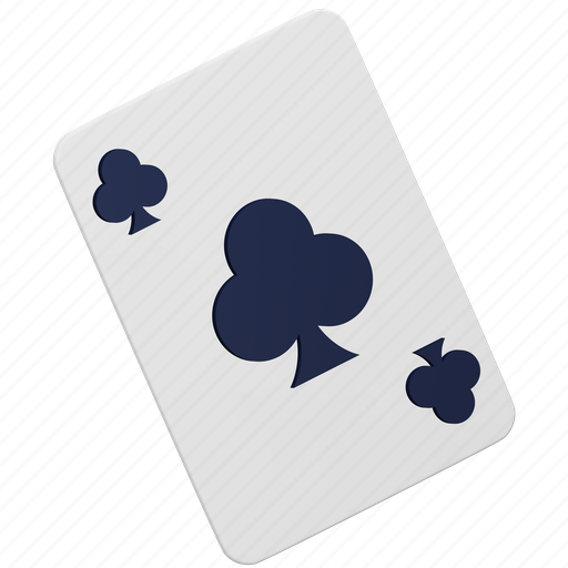 Club, poker, playing, card, casino, gambling, game 3D illustration - Download on Iconfinder