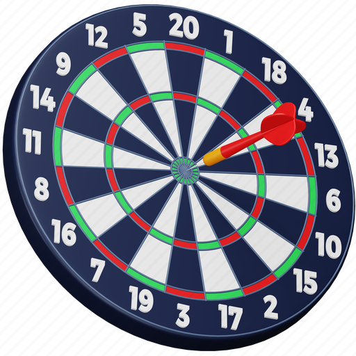 Darts, casino, aim, target, goal, board, game 3D illustration - Download on Iconfinder