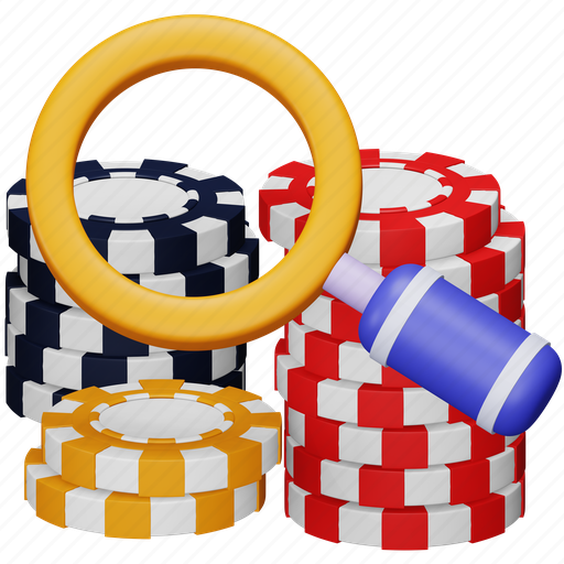 Find, money, casino, gambling, chip, search, bet 3D illustration - Download on Iconfinder
