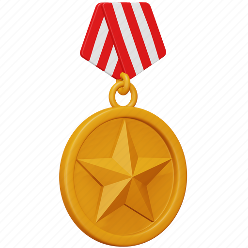 Medal, casino, slot, star, achievement, reward, win 3D illustration - Download on Iconfinder