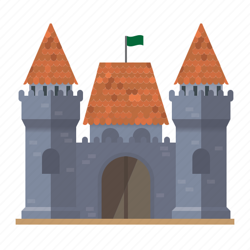 Architecture, building, castle, fortress, medieval, shingled, towers icon - Download on Iconfinder