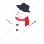 snowman, happy, smile, christmas, hat, winter, noel 