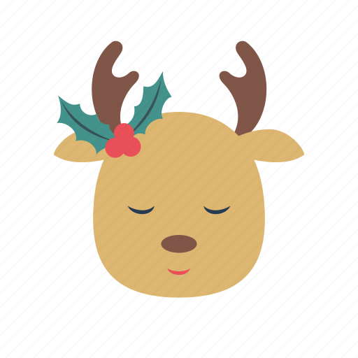 Reindeer, happy, smile, mistletoe, christmas, winter, noel icon - Download on Iconfinder