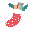stocking, socks, christmas, gift, mistletoe, winter, noel