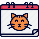 calendar, feline, cute, animal, adorable