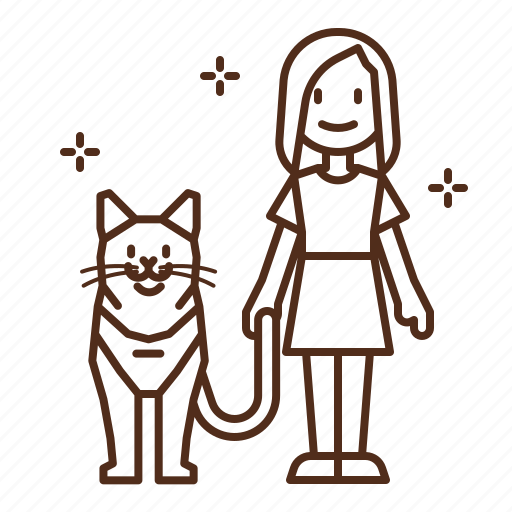 Cat, care, walk, walking, harness, women icon - Download on Iconfinder