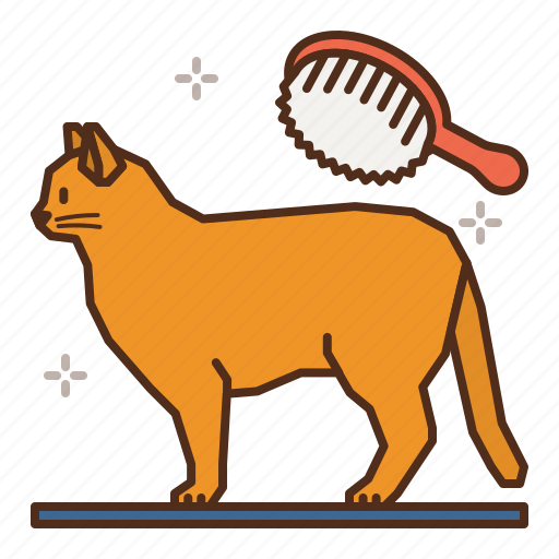 Cat, care, brush, brushing, groom, grooming icon - Download on Iconfinder