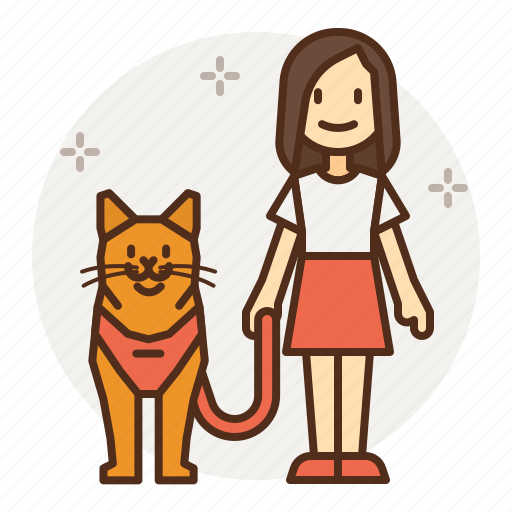 Cat, care, walk, walking, harness, women icon - Download on Iconfinder