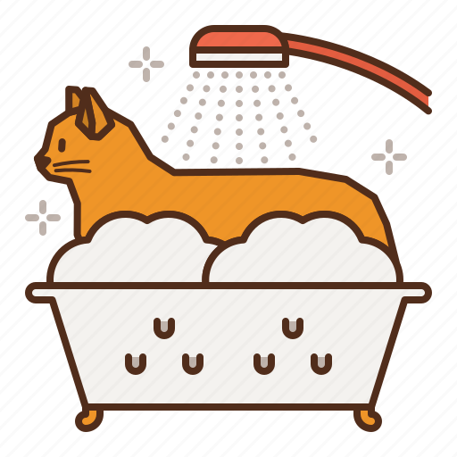 Cat, care, washing, shower, grooming, groom icon - Download on Iconfinder