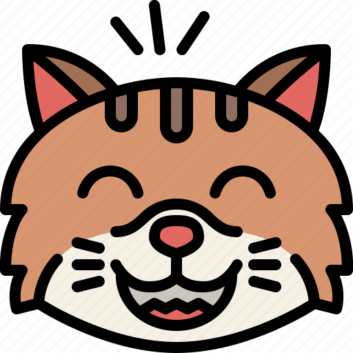 Cat, emoji, emotion, feeling, grinning, happy, pet icon - Download on Iconfinder