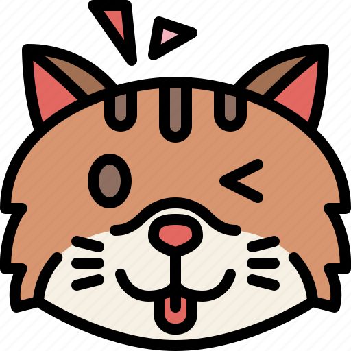 Animal, cat, emoji, emotion, feeling, pet, teasing icon - Download on Iconfinder
