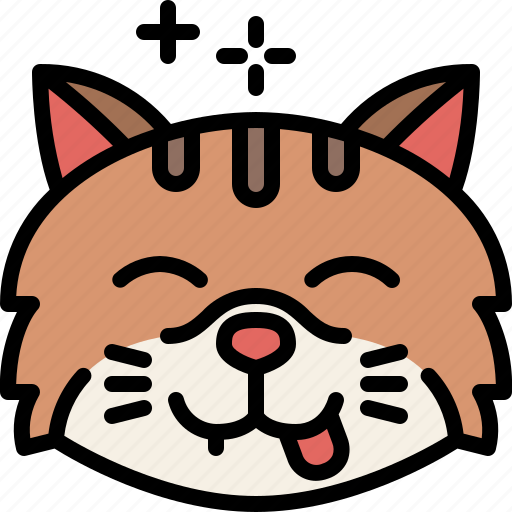 Animal, cat, emoji, emotion, feeling, pet, yum icon - Download on Iconfinder