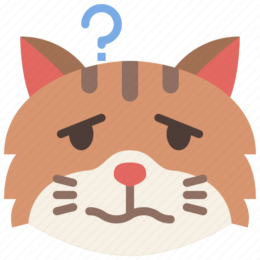 Animal, cat, confused, emoji, emotion, feeling, pet icon - Download on Iconfinder